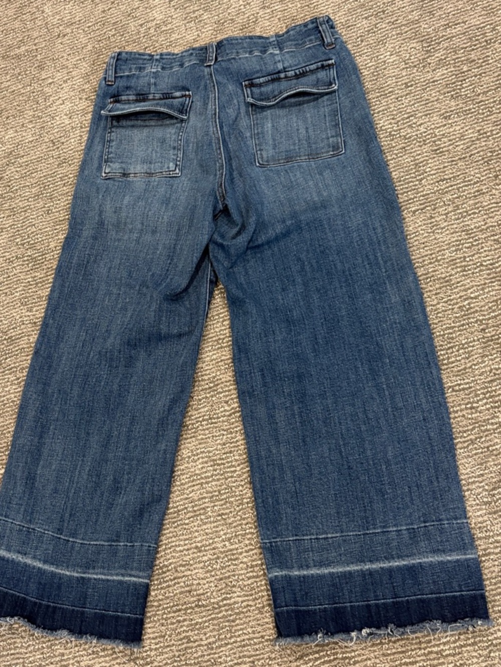 Kut from the Kloth Wide Leg Cropped Jeans - Dark Blue Denim - Picture 5 of 5